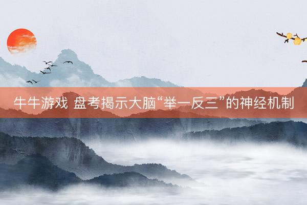 牛牛游戏 盘考揭示大脑“举一反三”的神经机制